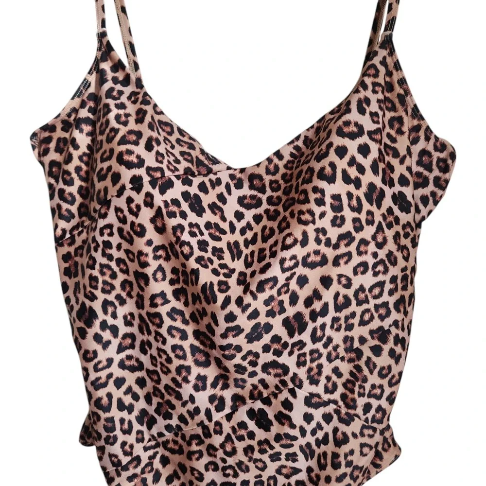 Summersalt‎  One Piece Swimsuit Women's 16 Marina Leopard Print Brown Black